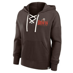 Cleveland Browns Fanatics Women's Blitz Left Lace-Up Pullover Hoodie