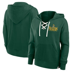 Green Bay Packers Fanatics Women's Blitz Left Lace-Up Pullover Hoodie