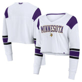 Minnesota Vikings Fanatics Women's Stretch Cropped Fashion Long Sleeve T-Shirt
