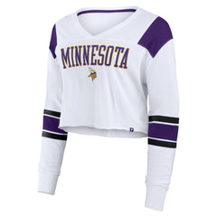 Minnesota Vikings Fanatics Women's Stretch Cropped Fashion Long Sleeve T-Shirt