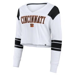 Cincinnati Bengals Fanatics Women's Stretch Cropped Fashion Long Sleeve T-Shirt
