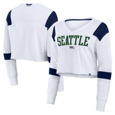 Seattle Seahawks Fanatics Women's Stretch Cropped Fashion Long Sleeve T-Shirt