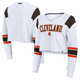 Cleveland Browns Fanatics Women's Stretch Cropped Fashion Long Sleeve T-Shirt