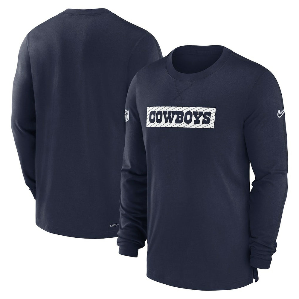 Dallas Cowboys Nike 2024/25 Sideline Player Tri-Blend Performance Long Sleeve T-Shirt