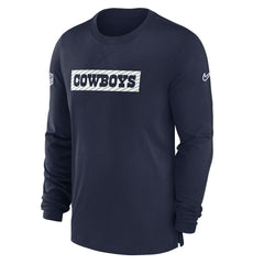 Dallas Cowboys Nike 2024/25 Sideline Player Tri-Blend Performance Long Sleeve T-Shirt