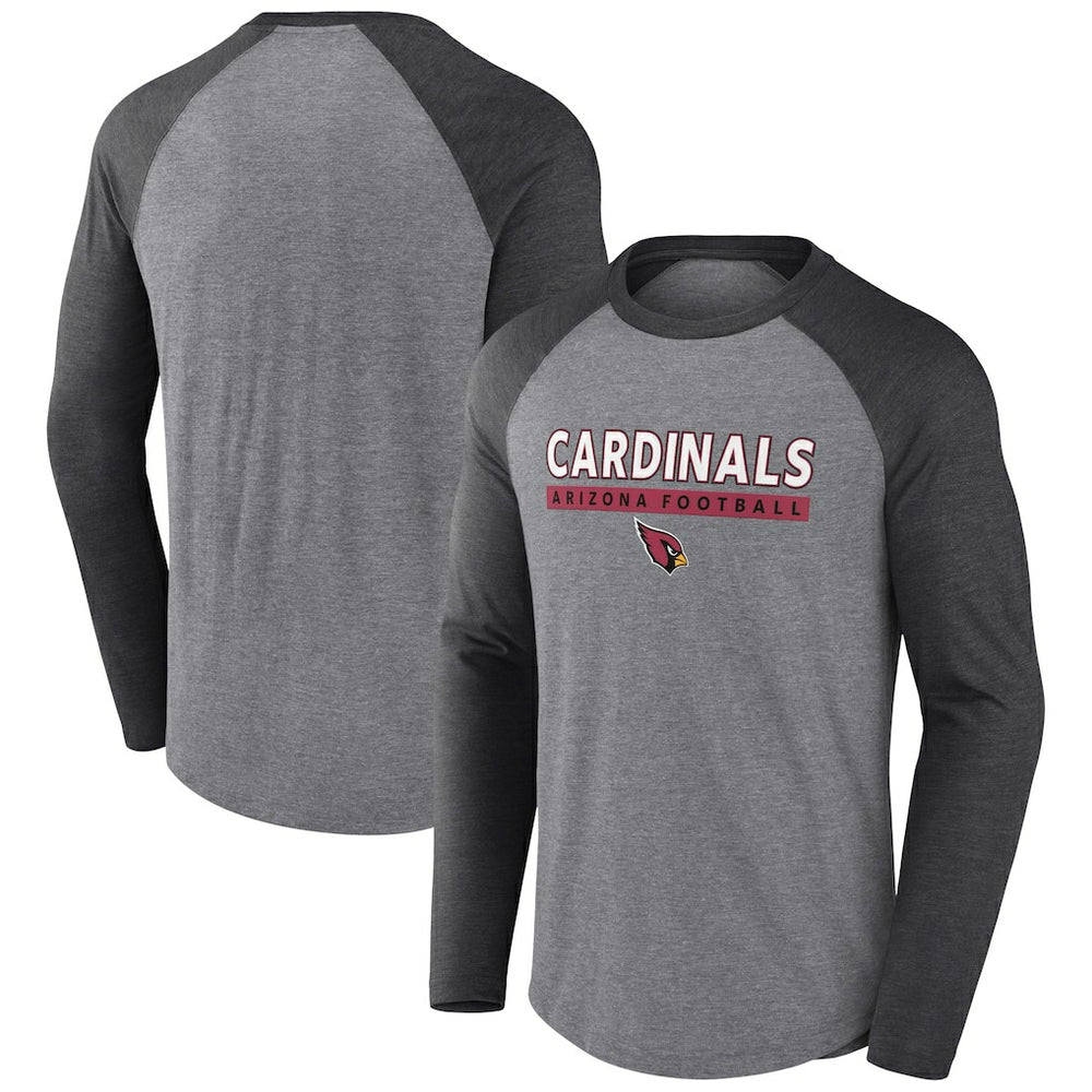 Arizona Cardinals Fanatics Tri-Blend Raglan Long Sleeve T-Shirt