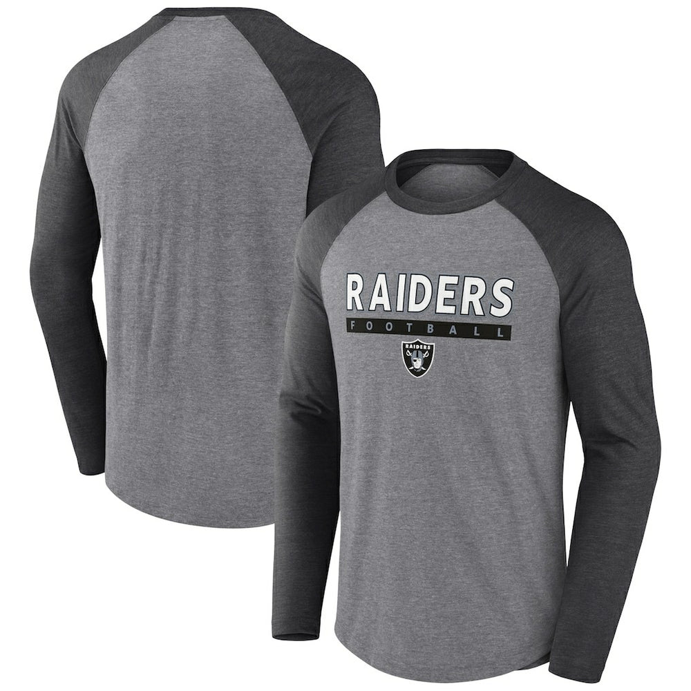 Las Vegas Raiders Fanatics Tri-Blend Raglan Long Sleeve T-Shirt