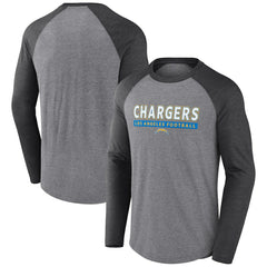 Los Angeles Chargers Fanatics Tri-Blend Raglan Long Sleeve T-Shirt