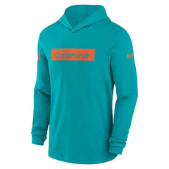 Miami Dolphins Nike 2024/25 Sideline Performance Long Sleeve Hoodie T-Shirt