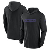 Baltimore Ravens Nike 2024/25 Sideline Performance Long Sleeve Hoodie T-Shirt