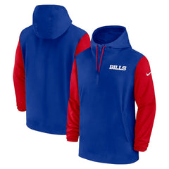 Buffalo Bills Nike 2024/25 Sideline Pre-Game Player 1/2-Zip Hoodie Jacket