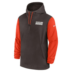Cleveland Browns Nike 2024/25 Sideline Pre-Game Player 1/2-Zip Hoodie Jacket