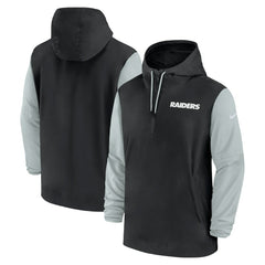 Las Vegas Raiders Nike 2024/25 Sideline Pre-Game Player 1/2-Zip Hoodie Jacket