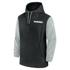 Las Vegas Raiders Nike 2024/25 Sideline Pre-Game Player 1/2-Zip Hoodie Jacket