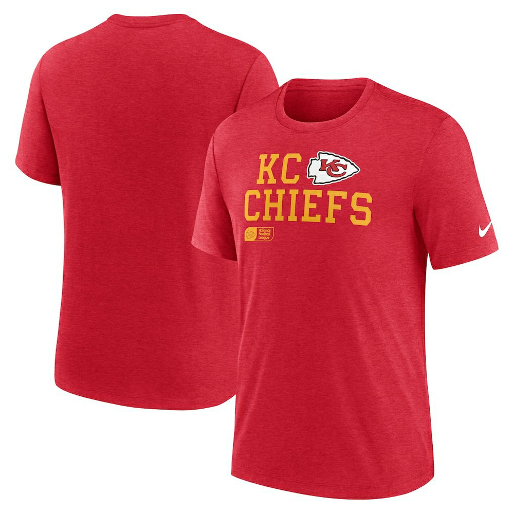 Kansas City Chiefs Nike Overlap Lockup Tri-Blend T-Shirt