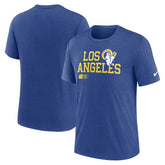 Los Angeles Rams Nike Overlap Lockup Tri-Blend T-Shirt