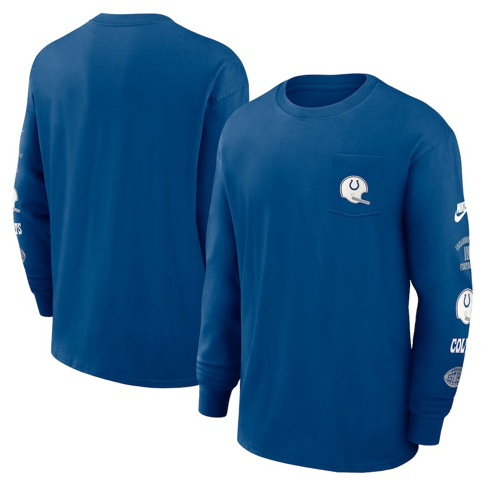 Indianapolis Colts Nike Rewind Heavy Max90 Pocket Long Sleeve T-Shirt