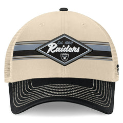 Las Vegas Raiders Fanatics Diamond Stripe Trucker Adjustable Hat