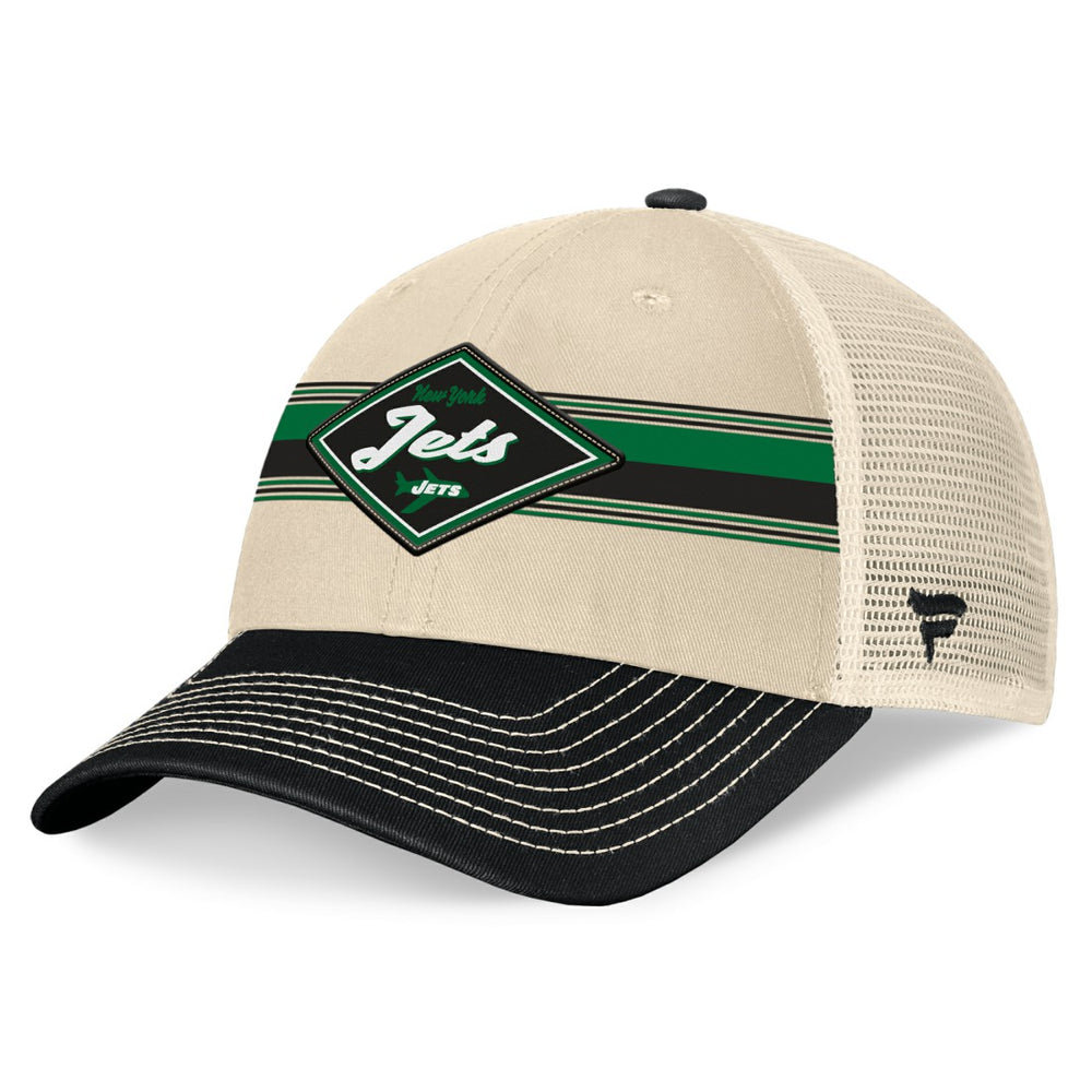 New York Jets Fanatics Diamond Stripe Trucker Adjustable Hat