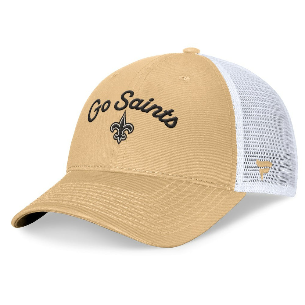 New Orleans Saints Fanatics Women's Slogan Trucker Adjustable Hat