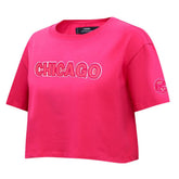 Chicago Cubs Pro Standard Women's Triple Pink Boxy Cropped T-Shirt | MLB On Sale