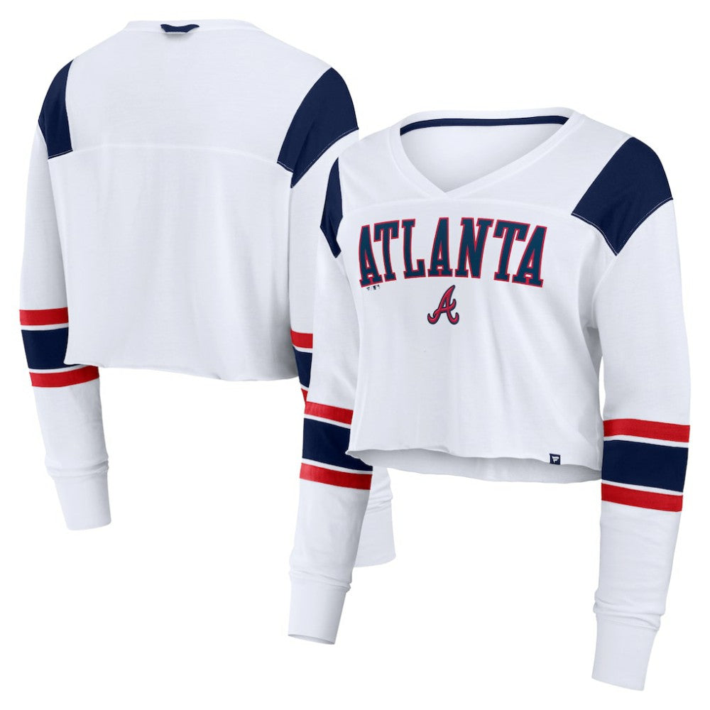 Atlanta Braves Fanatics Women's Stretch Cropped Fashion Long Sleeve T-Shirt | MLB On Sale