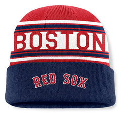 Boston Red Sox Fanatics Fundamental Team Stripe Cuffed Knit Hat | MLB Outlet