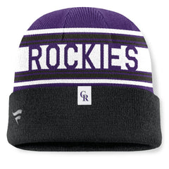 Colorado Rockies Fanatics Fundamental Team Stripe Cuffed Knit Hat | MLB Sale