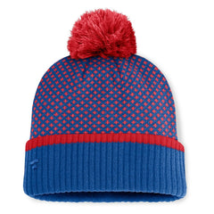 Chicago Cubs Fanatics Women's Fundamental Jacquard Cuffed Knit Hat with Pom | MLB Shop