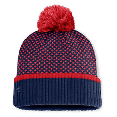 Boston Red Sox Fanatics Women's Fundamental Jacquard Cuffed Knit Hat with Pom | MLB Near me