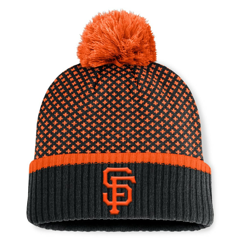 San Francisco Giants Fanatics Women's Fundamental Jacquard Cuffed Knit Hat with Pom | MLB Sale