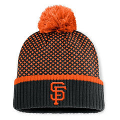 San Francisco Giants Fanatics Women's Fundamental Jacquard Cuffed Knit Hat with Pom | MLB Sale