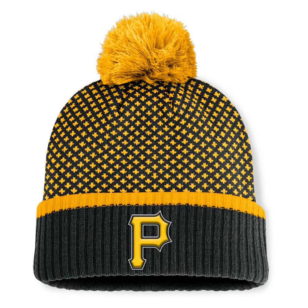 Pittsburgh Pirates Fanatics Women's Fundamental Jacquard Cuffed Knit Hat with Pom | MLB Near me