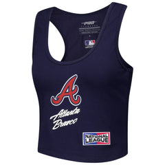 Atlanta Braves Pro Standard Women's Fast Lane Fitted Tri-Blend Cropped Tank Top | MLB Discount