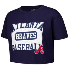 Atlanta Braves Pro Standard Women's Made To Play Boxy Cropped T-Shirt | MLB Sale