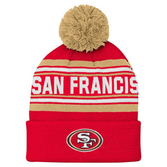 San Francisco 49ers Youth Jacquard Cuffed Knit Hat with Pom