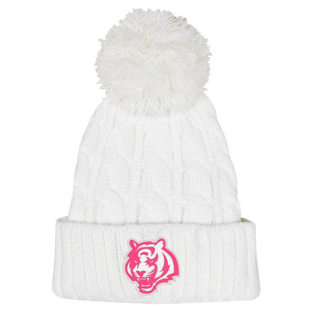 Cincinnati Bengals Girls Youth Cable Cuffed Knit Hat with Pom