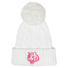 Cincinnati Bengals Girls Youth Cable Cuffed Knit Hat with Pom