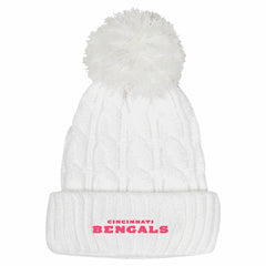 Cincinnati Bengals Girls Youth Cable Cuffed Knit Hat with Pom