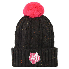 Cincinnati Bengals Girls Youth Nep Yarn Cuffed Knit Hat with Pom