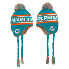 Miami Dolphins Preschool Jacquard Tassel Knit Hat with Pom
