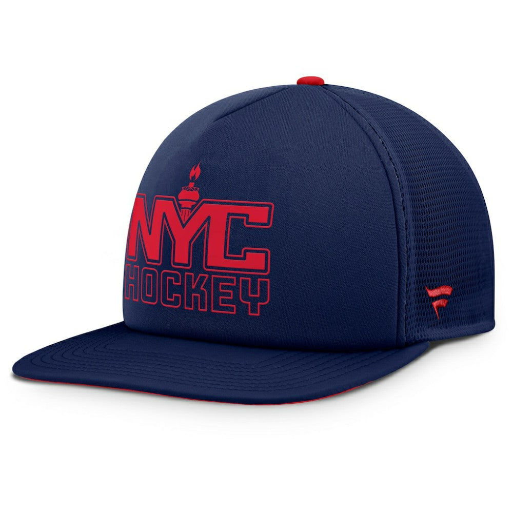 New York Rangers Fanatics Authentic Pro Hometown Rink Foam Trucker Snapback Hat Discount