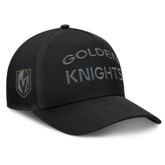 Vegas Golden Knights Fanatics Authentic Pro Road Stack Text A-Frame Adjustable Hat Discount