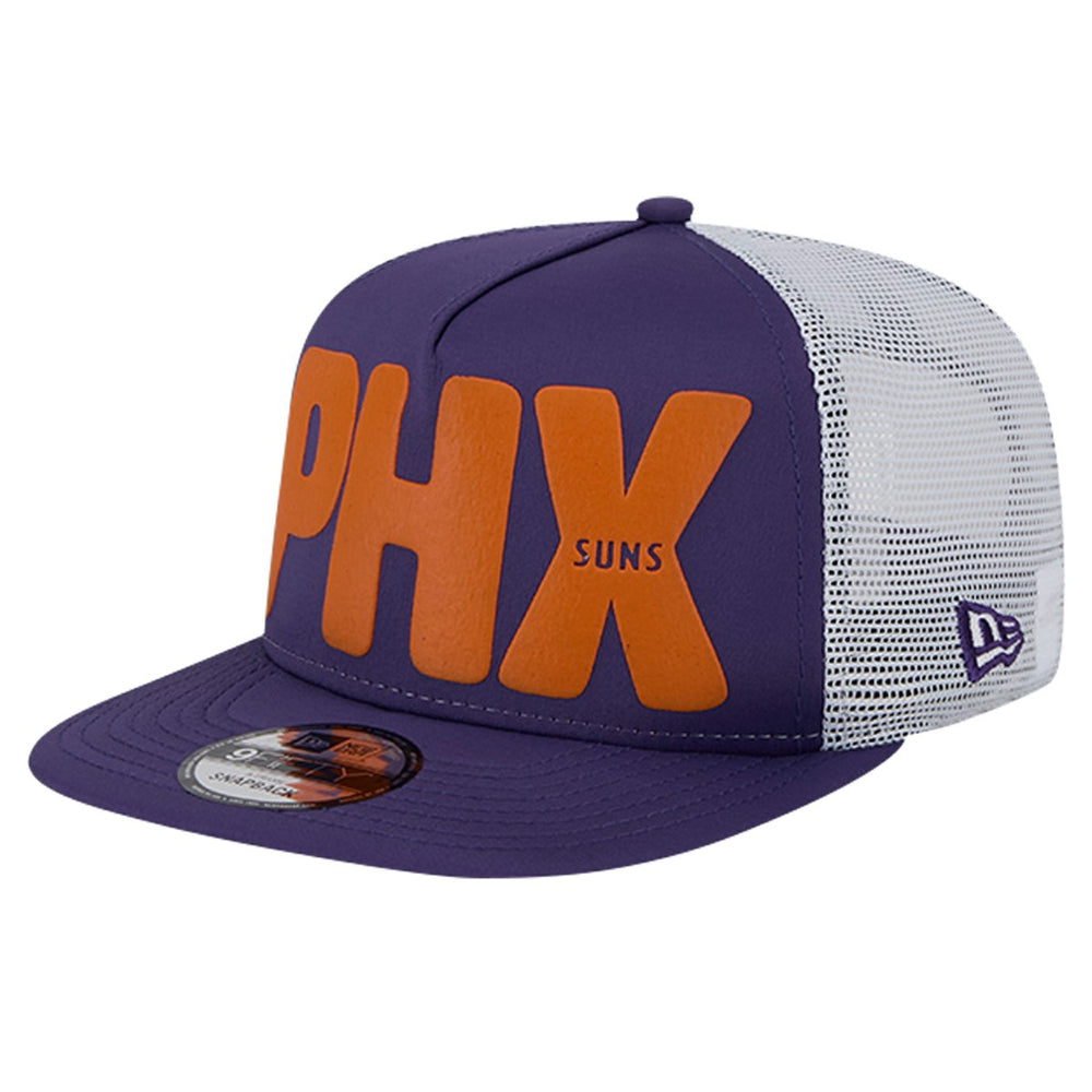 Phoenix Suns Puff Print Team Code A-Frame 9FIFTY Trucker Snapback Hat Online