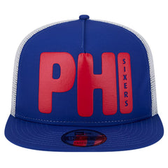 Philadelphia 76ers Puff Print Team Code A-Frame 9FIFTY Trucker Snapback Hat On Sale