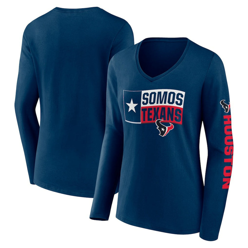 Houston Texans Fanatics Hometown Sweep Long Sleeve V-Neck T-Shirt