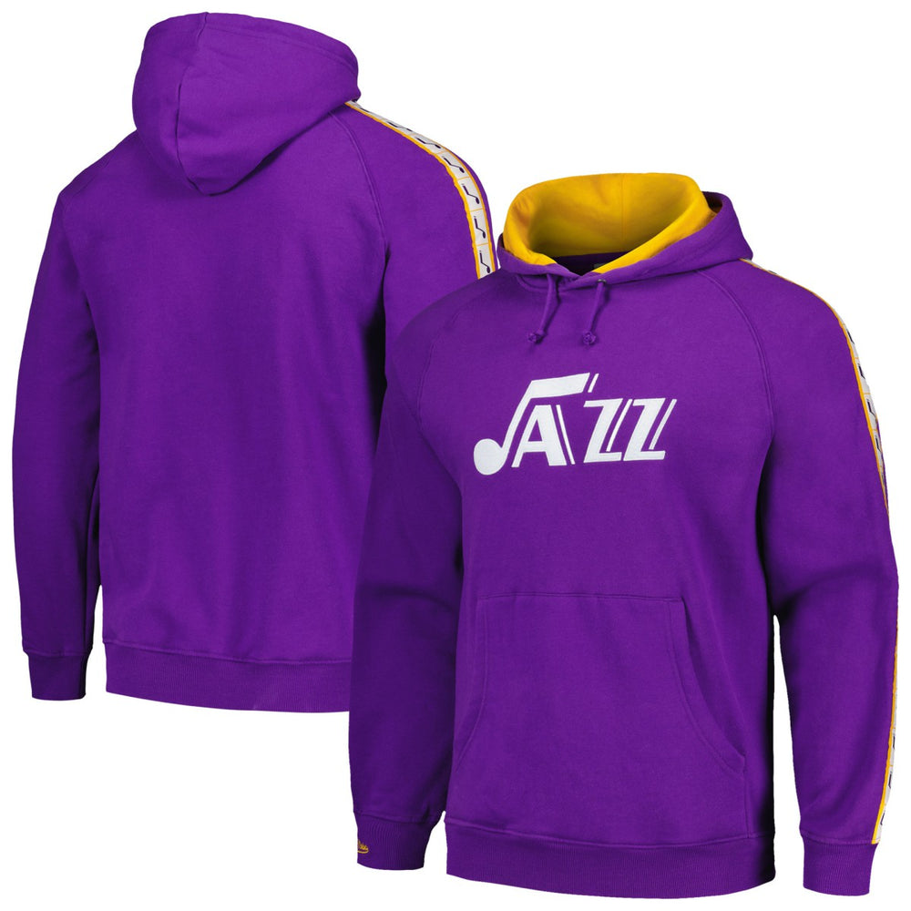 Utah Jazz Hardwood Classics Nights Raglan Pullover Hoodie New