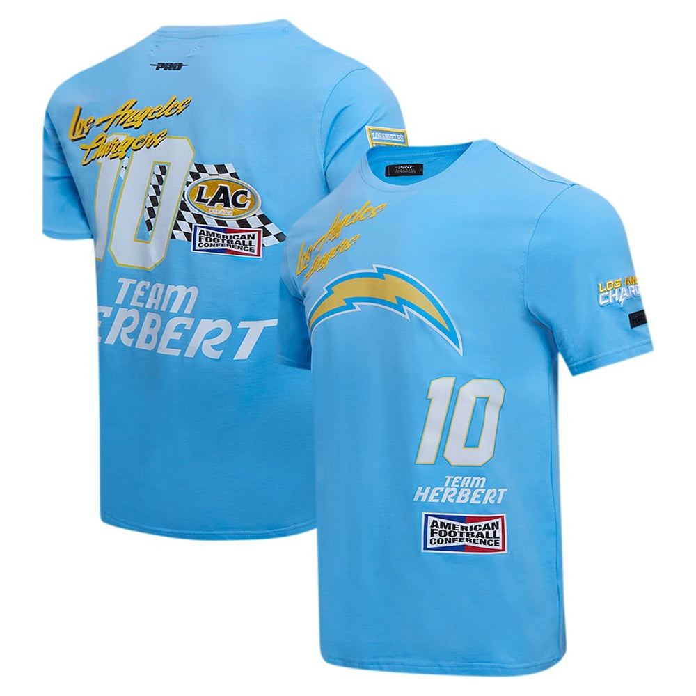 Los Angeles Chargers Justin Herbert Pro Standard Fast Lane Name & Number Player T-Shirt