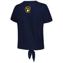 Milwaukee Brewers The Wild Collective Women's Twist Front T-Shirt | MLB Sale