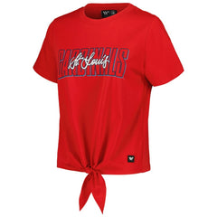 St. Louis Cardinals The Wild Collective Women's Twist Front T-Shirt | MLB For sale